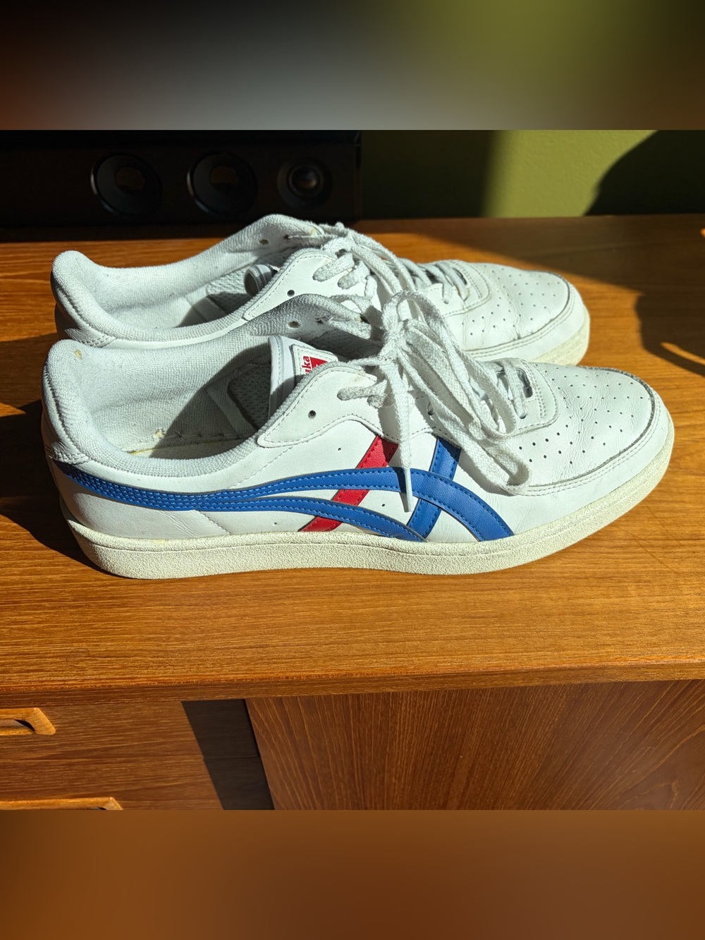Rare Men's Onitsuka Tiger Imperial GSM Red White Blue Leather Sneakers S12